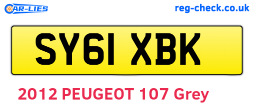 SY61XBK are the vehicle registration plates.