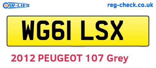 WG61LSX are the vehicle registration plates.