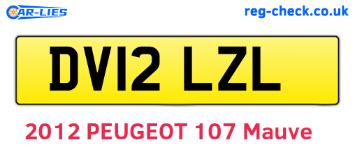 DV12LZL are the vehicle registration plates.