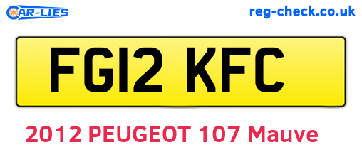 FG12KFC are the vehicle registration plates.