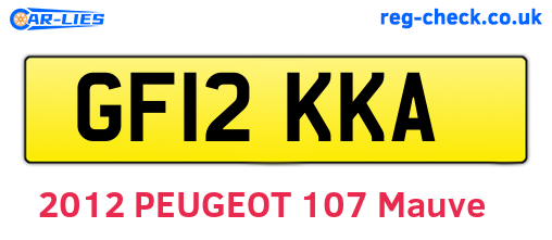 GF12KKA are the vehicle registration plates.