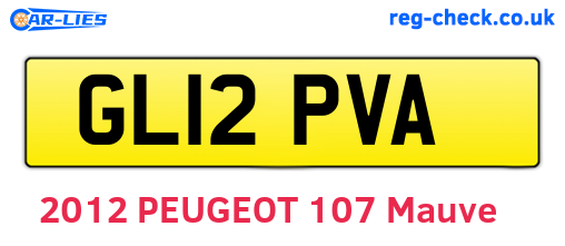 GL12PVA are the vehicle registration plates.