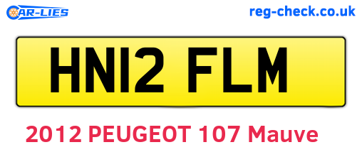 HN12FLM are the vehicle registration plates.