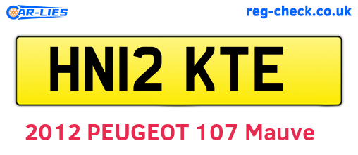 HN12KTE are the vehicle registration plates.