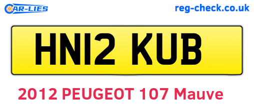 HN12KUB are the vehicle registration plates.