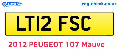 LT12FSC are the vehicle registration plates.