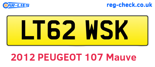 LT62WSK are the vehicle registration plates.