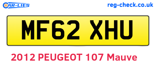MF62XHU are the vehicle registration plates.