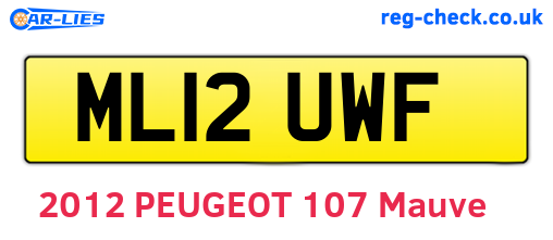 ML12UWF are the vehicle registration plates.