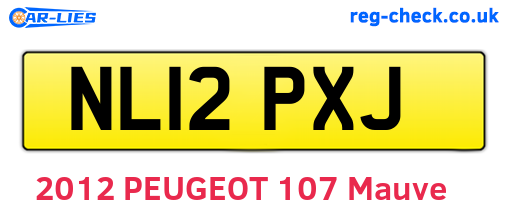 NL12PXJ are the vehicle registration plates.