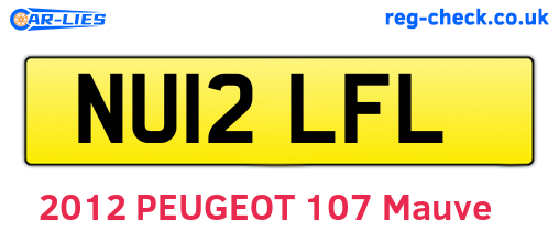 NU12LFL are the vehicle registration plates.