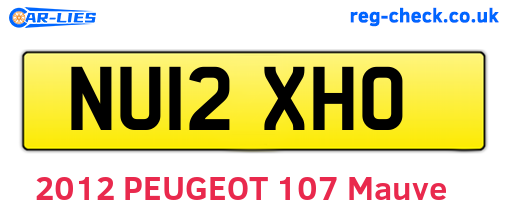 NU12XHO are the vehicle registration plates.