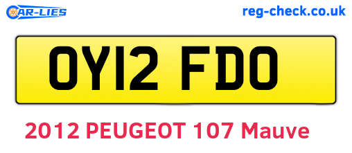 OY12FDO are the vehicle registration plates.