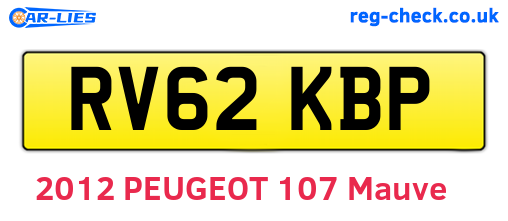 RV62KBP are the vehicle registration plates.