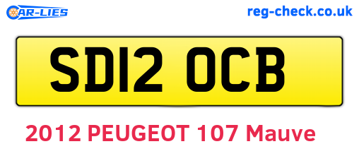 SD12OCB are the vehicle registration plates.