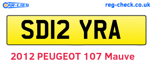 SD12YRA are the vehicle registration plates.