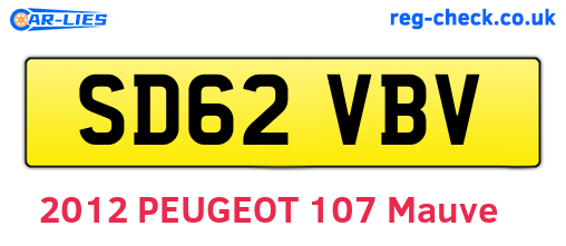 SD62VBV are the vehicle registration plates.