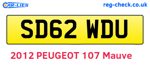 SD62WDU are the vehicle registration plates.