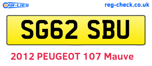 SG62SBU are the vehicle registration plates.