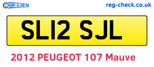 SL12SJL are the vehicle registration plates.