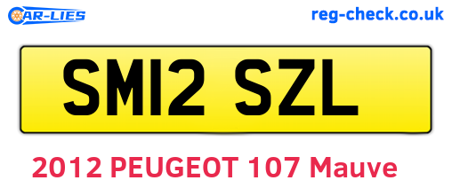 SM12SZL are the vehicle registration plates.