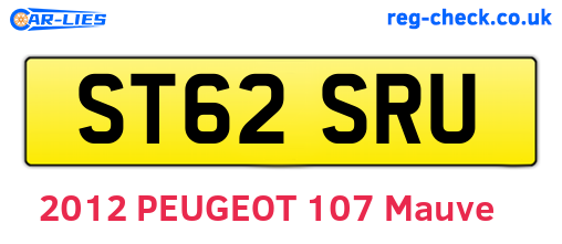 ST62SRU are the vehicle registration plates.