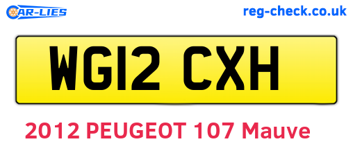 WG12CXH are the vehicle registration plates.