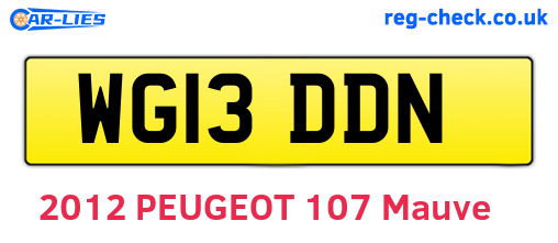 WG13DDN are the vehicle registration plates.