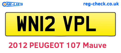 WN12VPL are the vehicle registration plates.