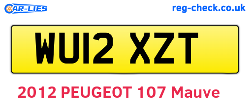 WU12XZT are the vehicle registration plates.