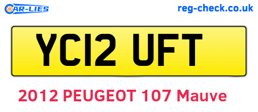 YC12UFT are the vehicle registration plates.