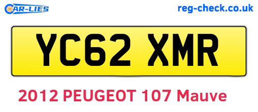 YC62XMR are the vehicle registration plates.