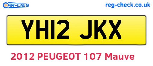 YH12JKX are the vehicle registration plates.