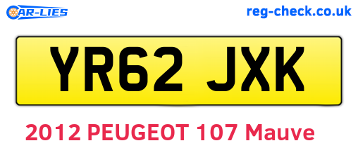 YR62JXK are the vehicle registration plates.