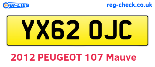 YX62OJC are the vehicle registration plates.