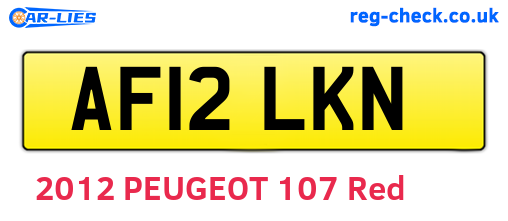 AF12LKN are the vehicle registration plates.