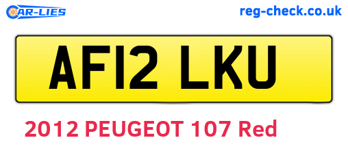 AF12LKU are the vehicle registration plates.