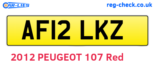 AF12LKZ are the vehicle registration plates.