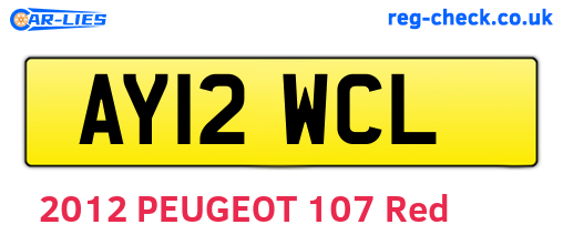 AY12WCL are the vehicle registration plates.