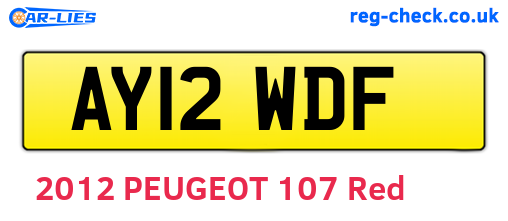 AY12WDF are the vehicle registration plates.
