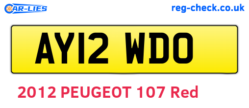 AY12WDO are the vehicle registration plates.