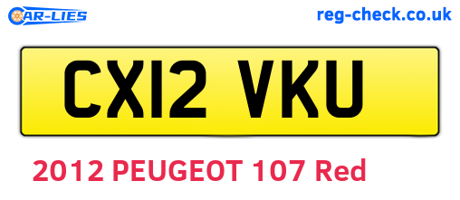 CX12VKU are the vehicle registration plates.