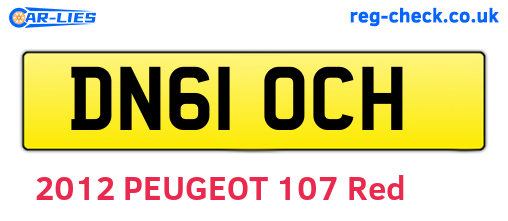 DN61OCH are the vehicle registration plates.