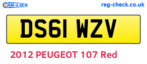 DS61WZV are the vehicle registration plates.