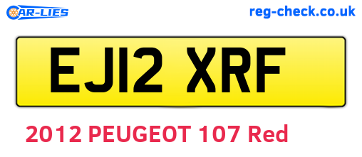EJ12XRF are the vehicle registration plates.