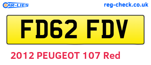 FD62FDV are the vehicle registration plates.