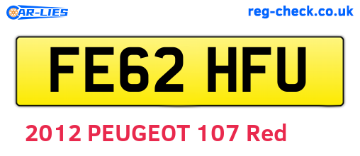 FE62HFU are the vehicle registration plates.