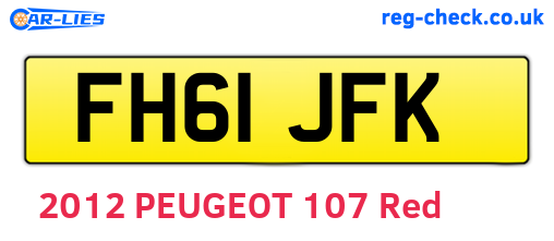 FH61JFK are the vehicle registration plates.