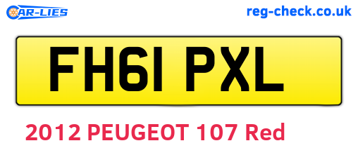 FH61PXL are the vehicle registration plates.