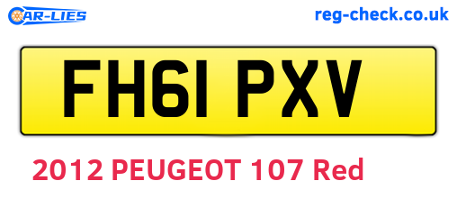 FH61PXV are the vehicle registration plates.
